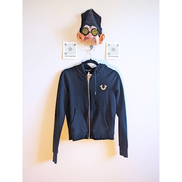True Religion Classic Full Zip Hoodie - Womans Small - Picture 1 of 2